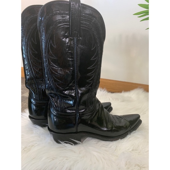 patent leather cowboy boots womens